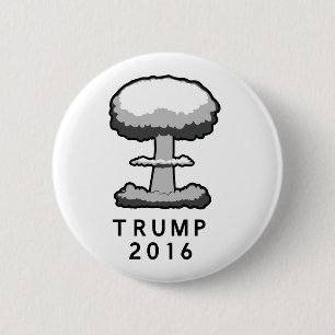 Macaron Rond 5 Cm Nuage de champignon nucléaire Trump 2016