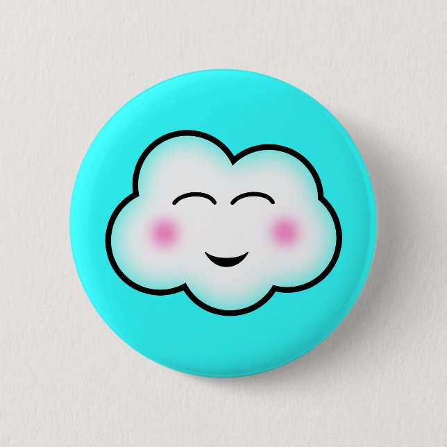 Macaron Rond 5 Cm Nuage de Kawaii (Devant)