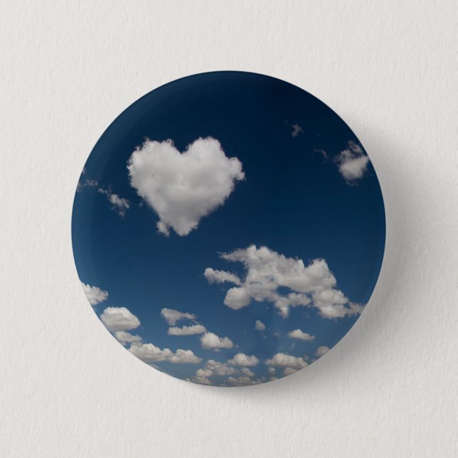Macaron Rond 5 Cm Nuage en forme de coeur (Devant)