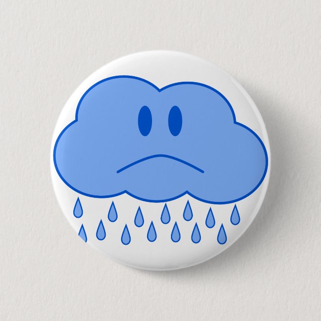 Macaron Rond 5 Cm Nuage triste (Devant)
