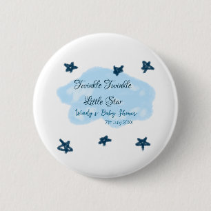 Macaron Rond 5 Cm Nuages bleus scintillant Twinkle Little Star bébé 