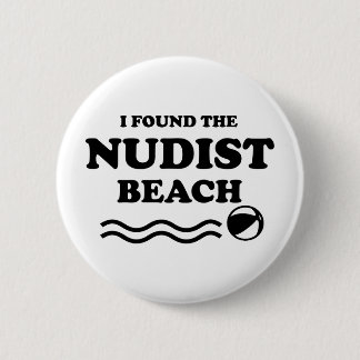 Macaron Rond 5 Cm Nudistes, Plage naturiste