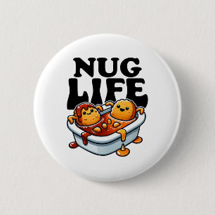 Macaron Rond 5 Cm Nug Life Drôle Poulet Nuggets En Sauce Barbecue Ca