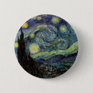 Macaron Rond 5 Cm nuit étoilée, 1889, Vincent van Gogh