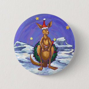 Macaron Rond 5 Cm Nuit étoilée de Noël Kangaroo