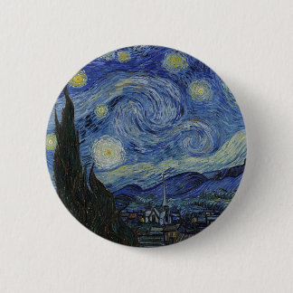 Macaron Rond 5 Cm Nuit étoilée de Van Gogh