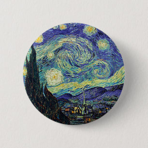 Macaron Rond 5 Cm Nuit étoilée par van Gogh