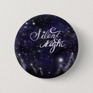 Macaron Rond 5 Cm Nuit silencieuse - romantique Fête de neige