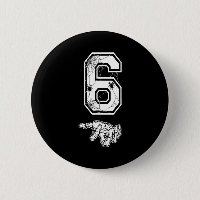 Macaron Rond 5 Cm Number 6 Matching 67 Meme Couples Halloween Costum (Devant)