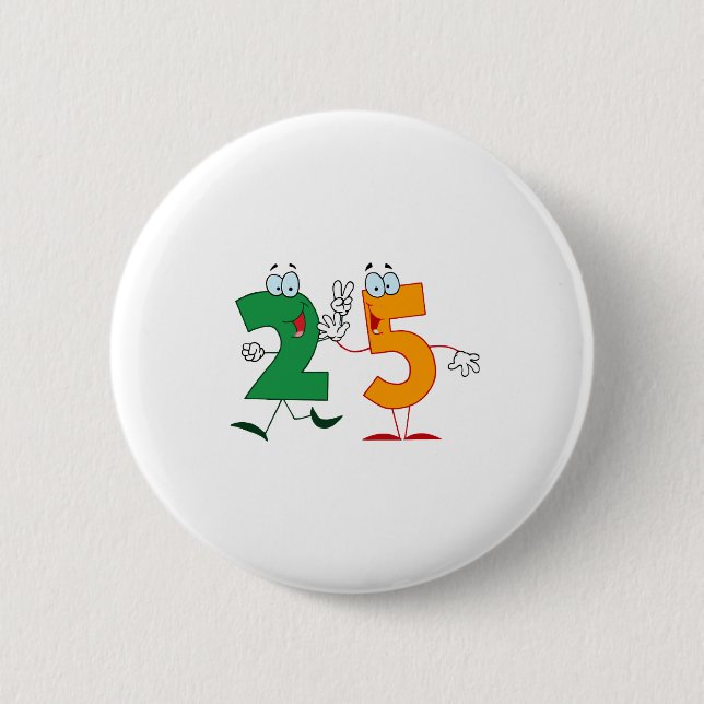 Macaron Rond 5 Cm Numéro 25 (Devant)