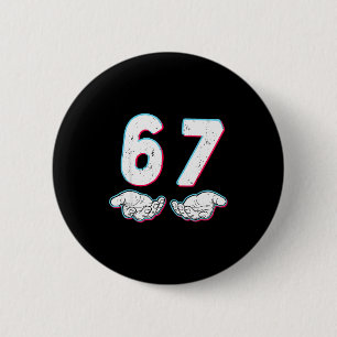 Macaron Rond 5 Cm Numéro 67 Correspondant Six Sept 6 7 Mème 6-7 Hall