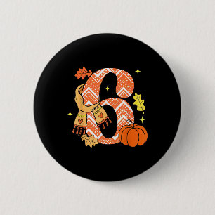 Macaron Rond 5 Cm Numéro 6 67 Automne Pumpkin Meme Drôle Six Sept