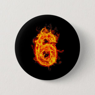 Macaron Rond 5 Cm Numéro 6 Fire Ice Numéro Six Sept Mème 67 Alpha S