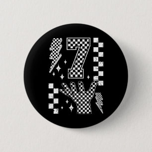 Macaron Rond 5 Cm Numéro 7 Costume à carreaux pour enfants correspon