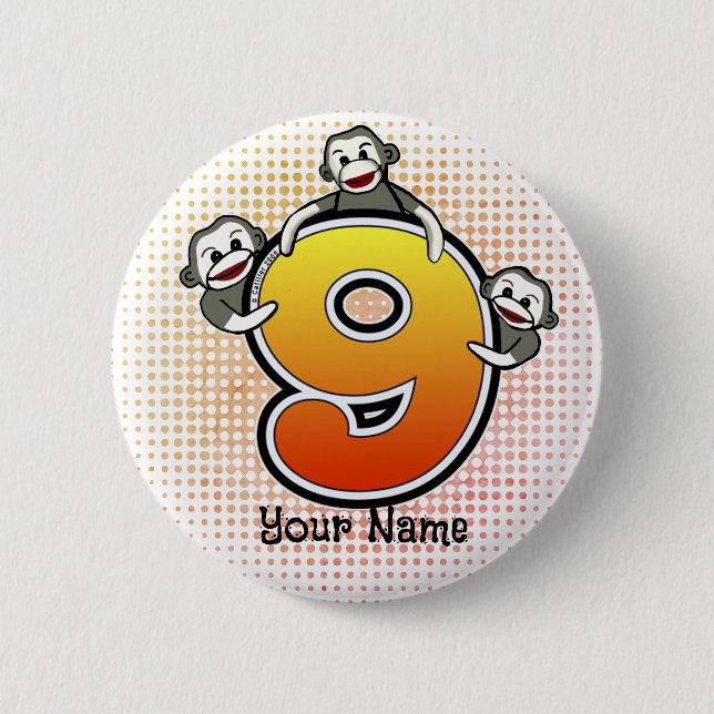 Macaron Rond 5 Cm Numéro 9 du monceau de réserve (Devant)