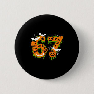 Macaron Rond 5 Cm Numéro effrayant 67 dans Halloween pour tout le mo
