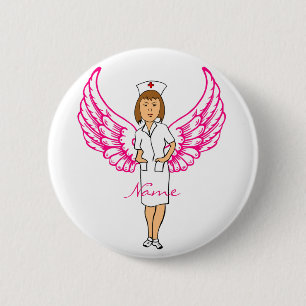 Macaron Rond 5 Cm Nurse Angel Wings Thunder_Cove