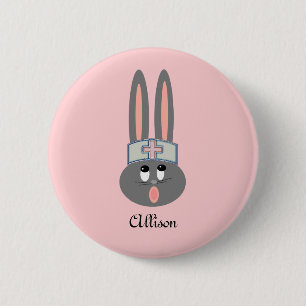 Macaron Rond 5 Cm Nurse Bunny
