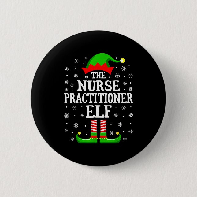 Macaron Rond 5 Cm Nurse Practitioner Elf Funny Christmas Family Matc (Devant)