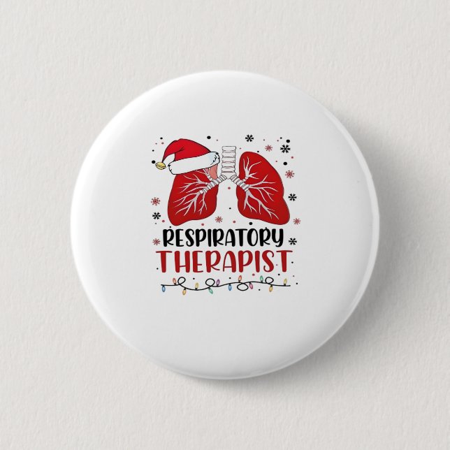 Macaron Rond 5 Cm Nurse Respiratory Therapist Christmas, Lung Christ (Devant)