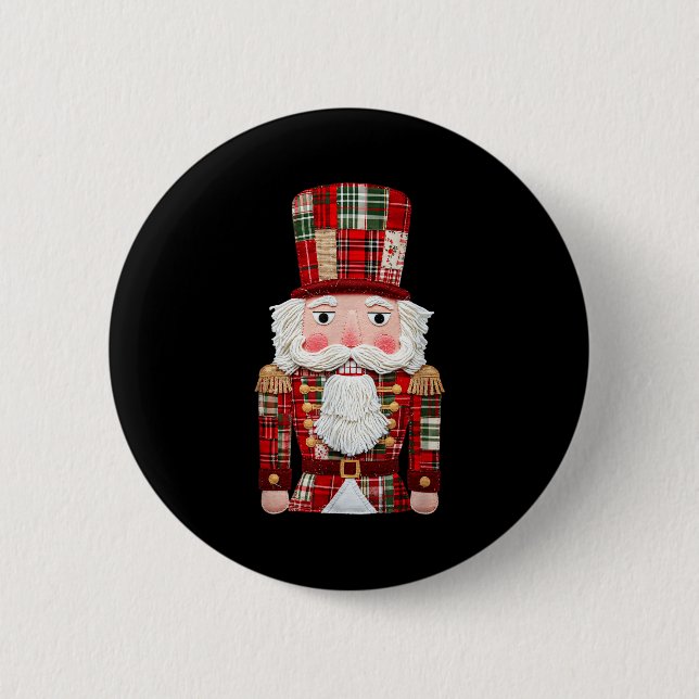 Macaron Rond 5 Cm Nutcracker Patchwork Merry Christmas Pajamas Men W (Devant)