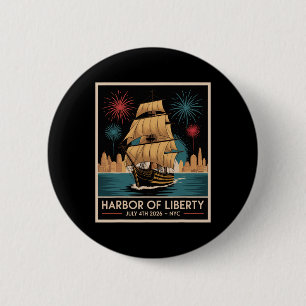 Macaron Rond 5 Cm Nyc New York City 250e 4 Juillet 2026 Navires Sai