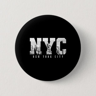 Macaron Rond 5 Cm Nyc New York City Ny Skyline États-Unis Amérique V