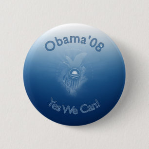Macaron Rond 5 Cm Obama 08 - Oui nous pouvons !