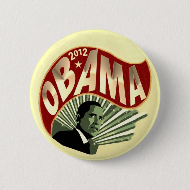 Macaron Rond 5 Cm Obama 2012 (Devant)