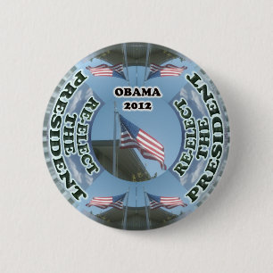 Macaron Rond 5 Cm Obama 2012 réélisent le Président Button
