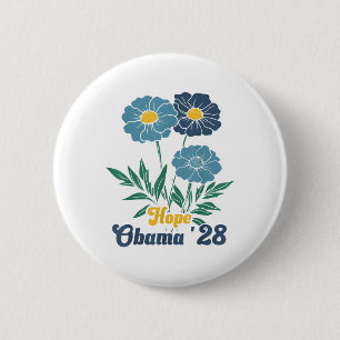 Macaron Rond 5 Cm Obama 2028 espère la florale pour le président _1
