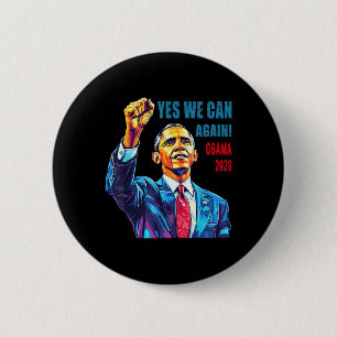 Macaron Rond 5 Cm Obama 2028 Oui Nous pouvons à nouveau Obama 48ème 