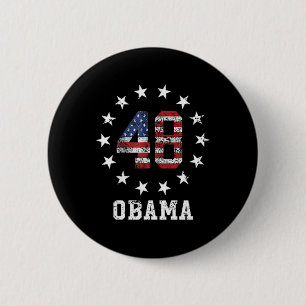 Macaron Rond 5 Cm Obama 2028 Vote Obama pour l'élection présidentiel