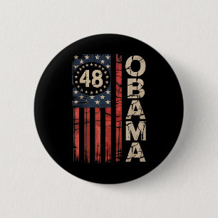 Macaron Rond 5 Cm Obama 48ème Président américain Drapeau Obama pour