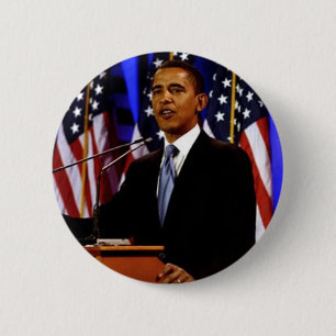 Macaron Rond 5 Cm Obama-Avec des drapeaux