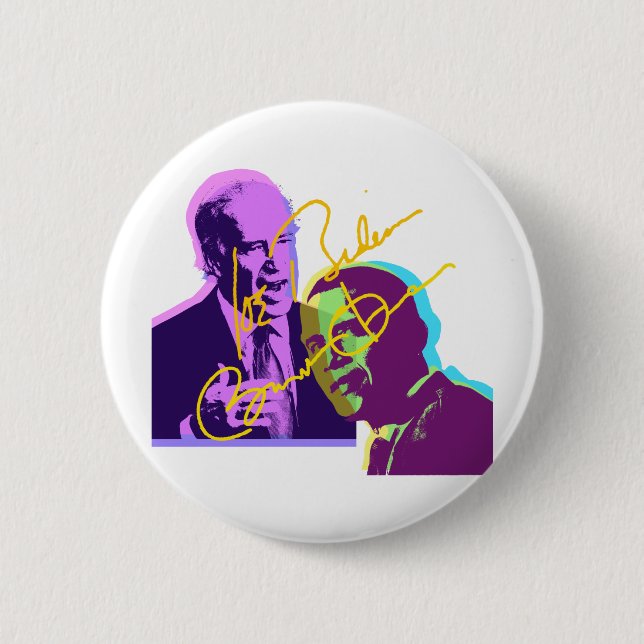 Macaron Rond 5 Cm obama biden (Devant)