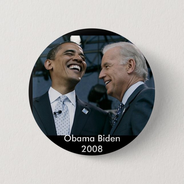 Macaron Rond 5 Cm obama biden (Devant)