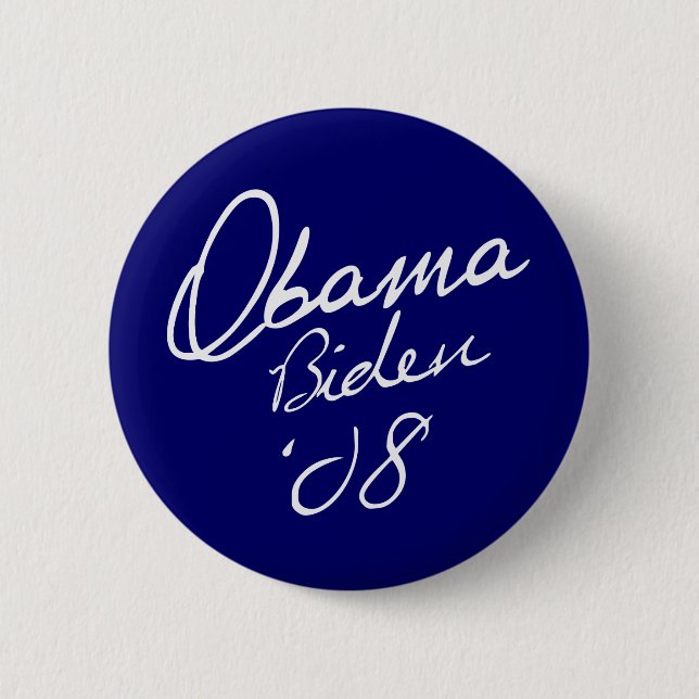 MACARON ROND 5 CM OBAMA / BIDEN 08 (Devant)