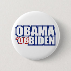 Macaron Rond 5 Cm Obama Biden '08 boutons