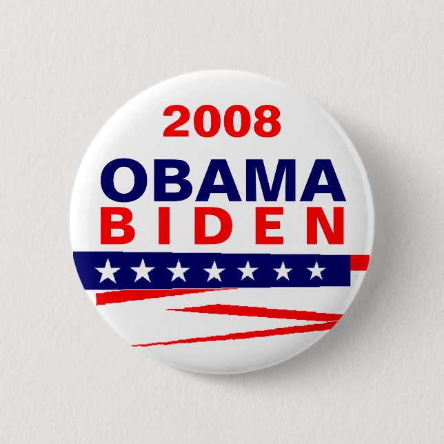 MACARON ROND 5 CM OBAMA-BIDEN, 2008 (Devant)