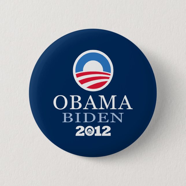 Macaron Rond 5 Cm Obama Biden 2012 (Devant)
