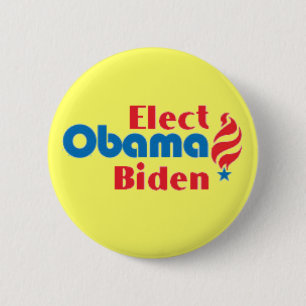 Macaron Rond 5 Cm Obama Biden élisent le bouton