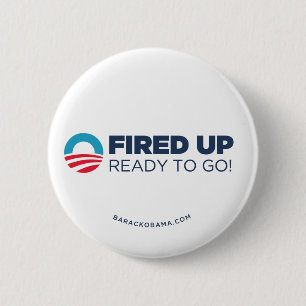 Macaron Rond 5 Cm Obama Biden mis le feu, préparent pour aller (le