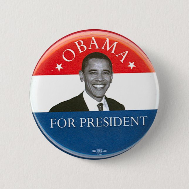 Macaron Rond 5 Cm Obama - bouton (Devant)