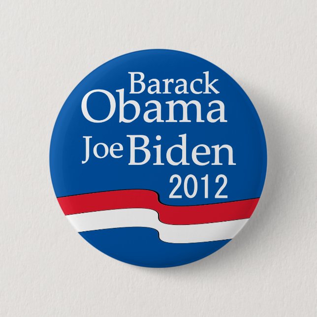Macaron Rond 5 Cm Obama - bouton de Biden 2012 (Devant)