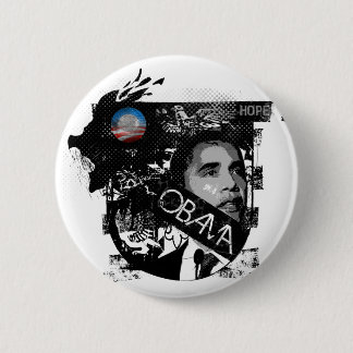 Macaron Rond 5 Cm Obama : Bouton d'espoir par Ryan