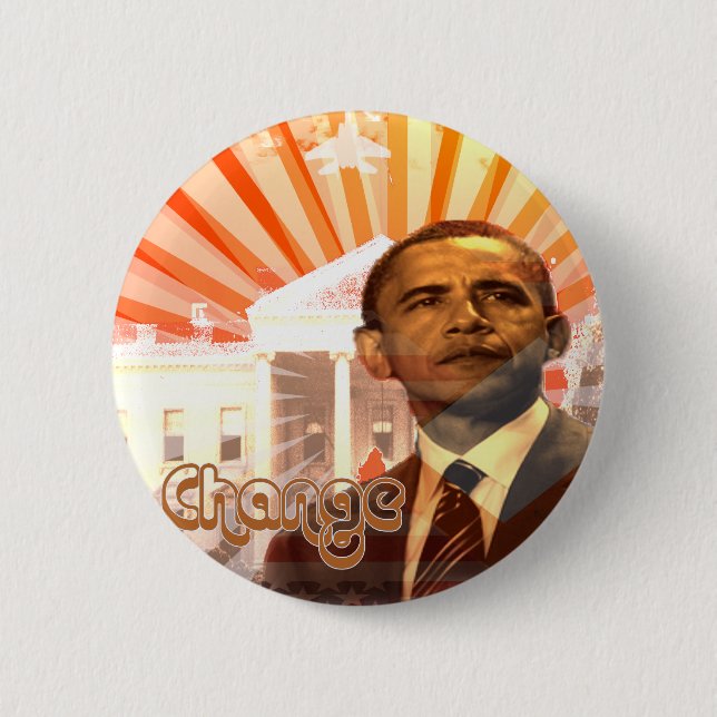 Macaron Rond 5 Cm Obama change (Devant)