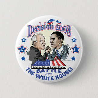 Macaron Rond 5 Cm Obama contre McCain 2008