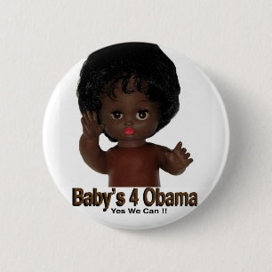 Macaron Rond 5 Cm Obama du bébé 4 de Pin oui nous pouvons ! !