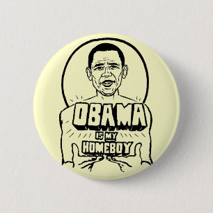 Macaron Rond 5 Cm Obama est mon bouton de Homeboy